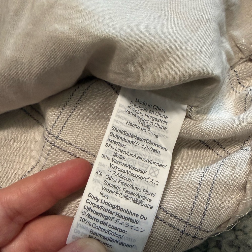 MADEWELL Dorset Blazer in Windowpane Linen Blend 2 Button Jacket Summer Spring S - Picture 8 of 9